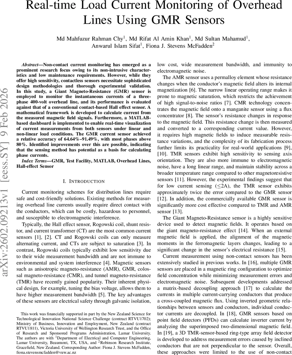 GMR 센서를 이용한 고압 전선 실시간 전류 모니터링