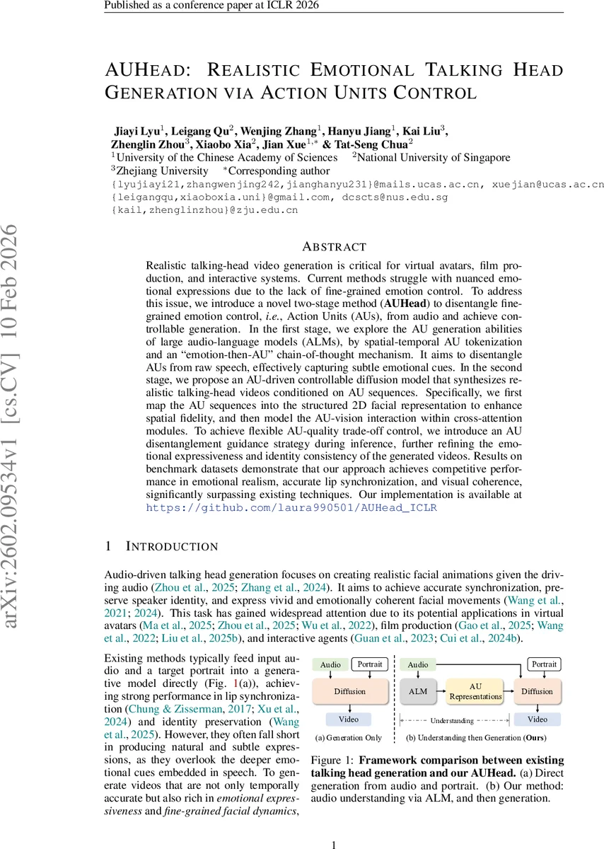 감정 제어 가능한 액션 유닛 기반 실감형 토킹 헤드 생성