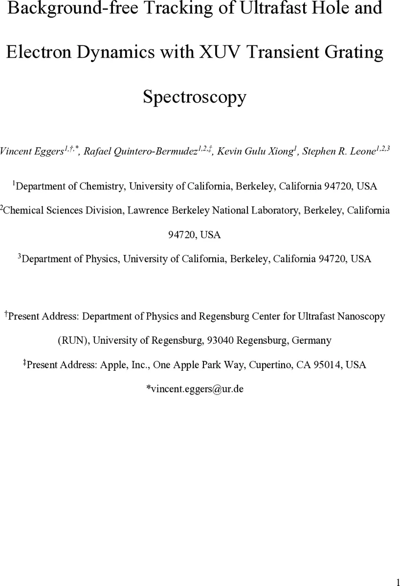 배경 없는 XUV 격자 분광으로 초고속 전자·정공 동역학 추적