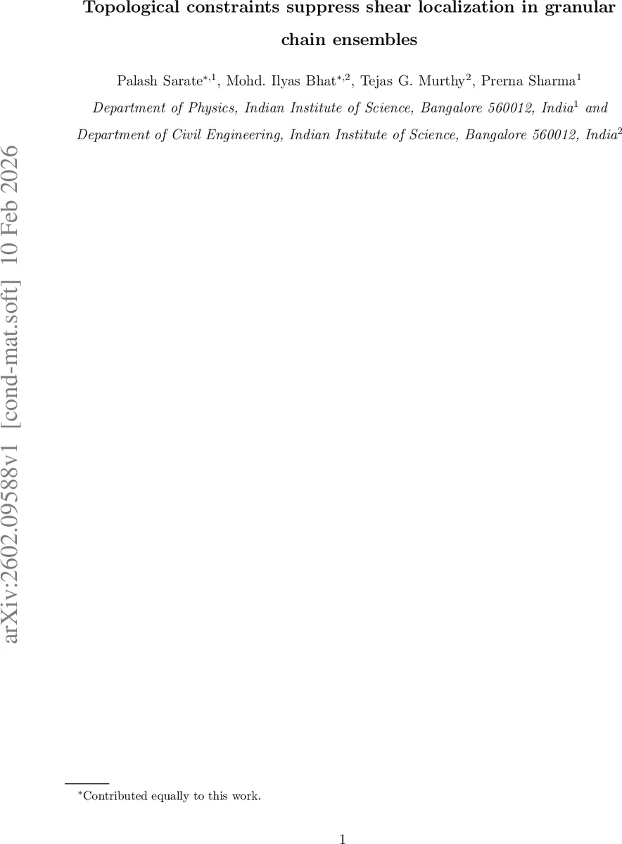연결 제약이 전단 국소화를 억제한다: 입자 사슬 군집의 전단 경화 메커니즘