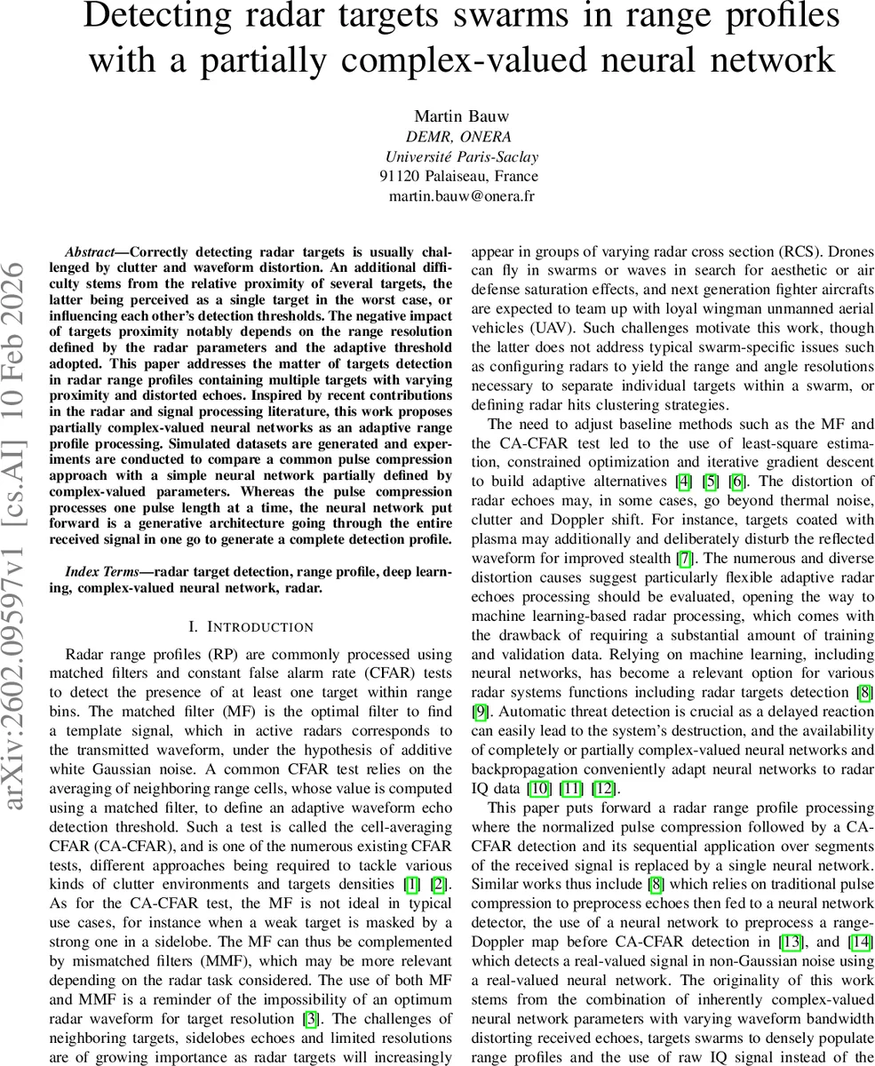 레이더 목표군 탐지를 위한 부분 복소수 신경망
