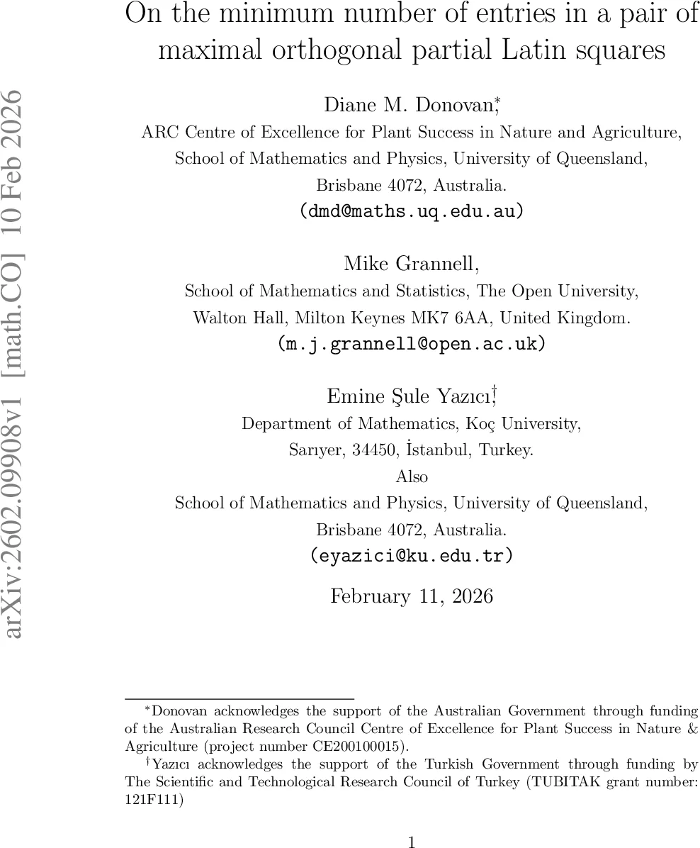 최소 채워진 셀 수와 직교 부분 라틴 사각형의 구조적 한계