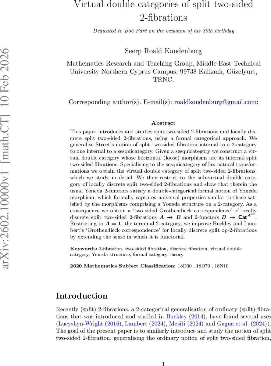 이중측면 2 섬유와 가상 이중범주의 새로운 전개