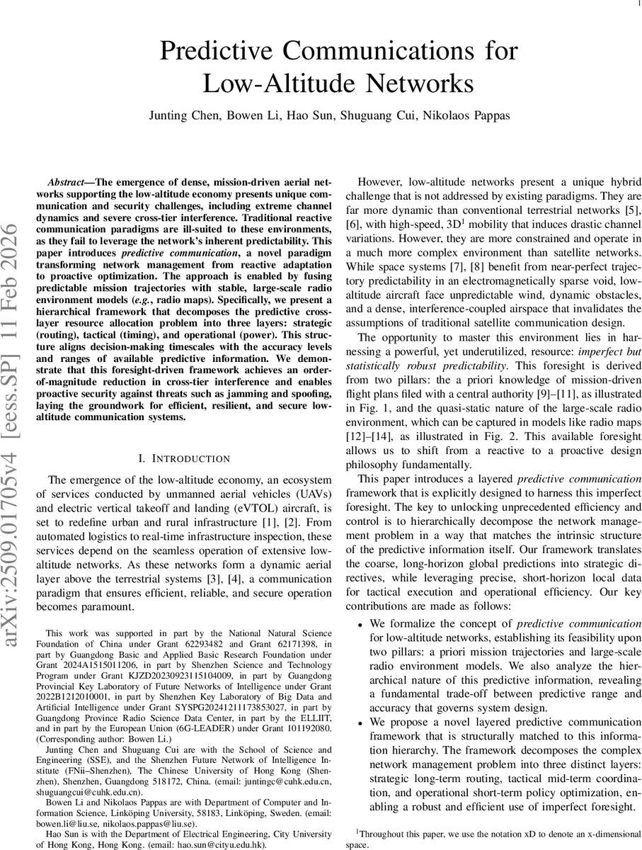예측 기반 저고도 네트워크 통신: 차세대 항공 통신 혁신