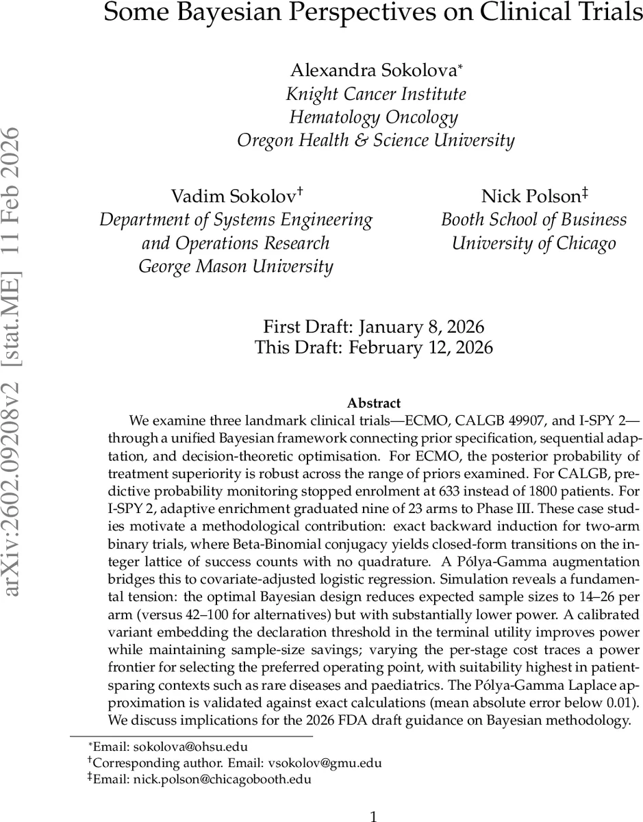 베이지안 임상시험의 새로운 시각과 최적 설계
