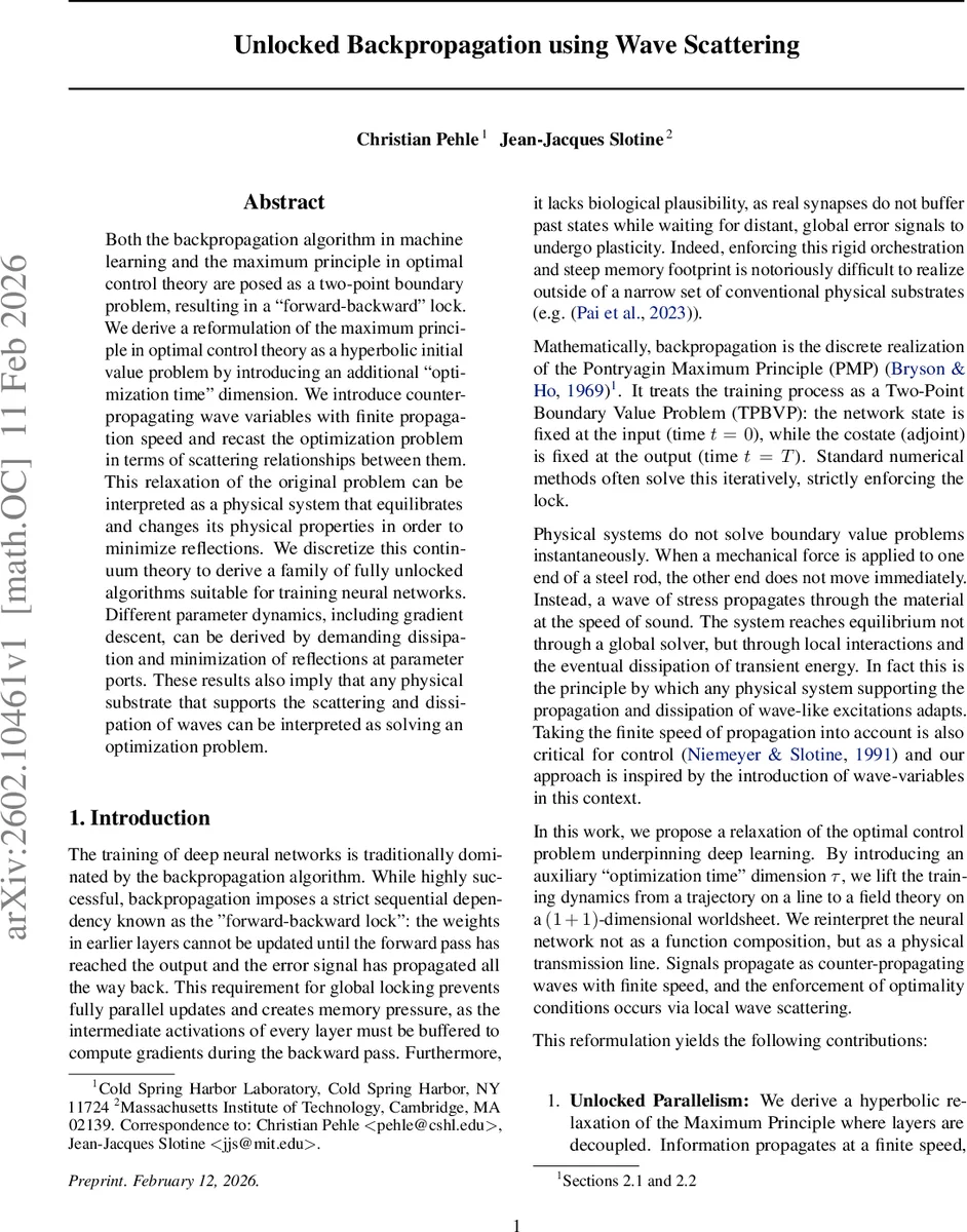 파동 산란을 이용한 무잠금 역전파