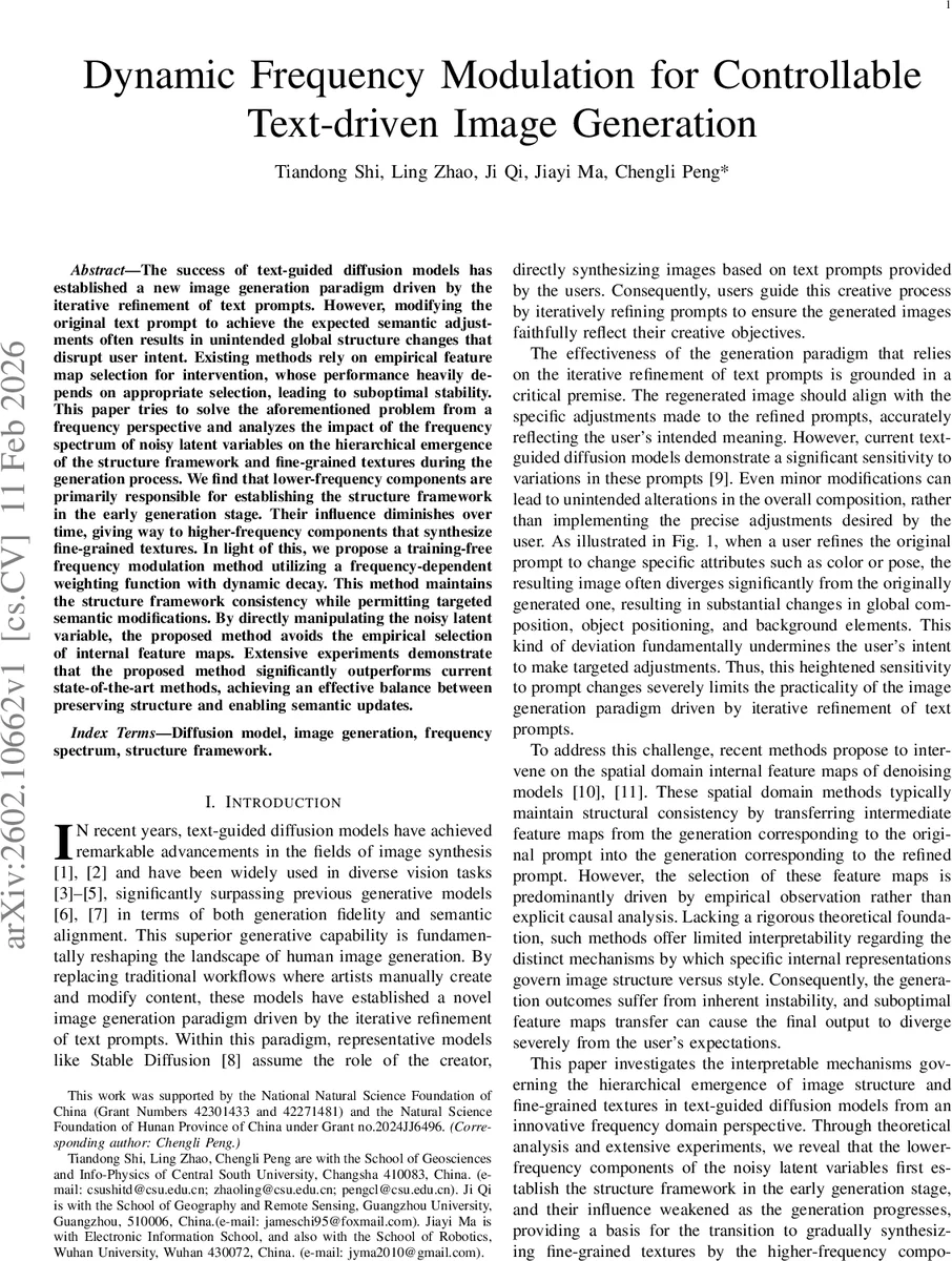 텍스트 기반 이미지 생성의 구조·텍스처 제어를 위한 동적 주파수 변조