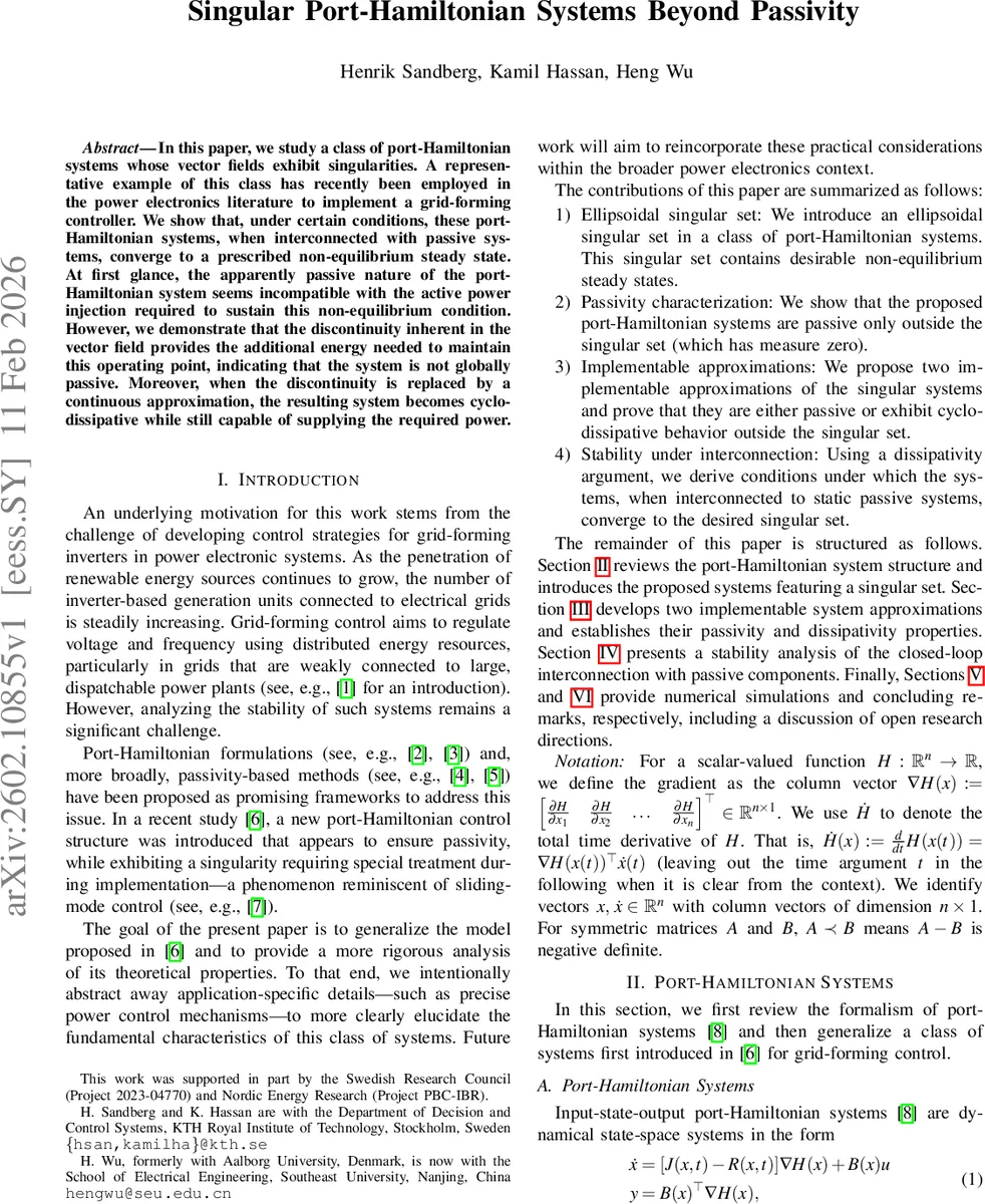 특이 포트해밀토니안 시스템의 비수동성 탐구