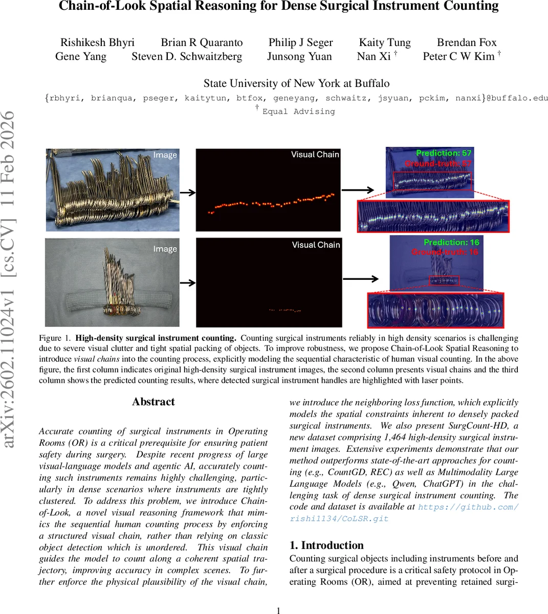 고밀도 수술기구 카운팅을 위한 체인‑오브‑룩 시공간 추론