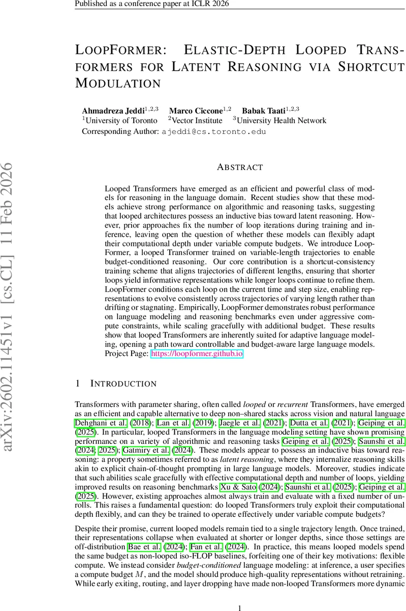 탄력적 깊이 루프 트랜스포머 예산 기반 추론을 위한 단축 경로 조절