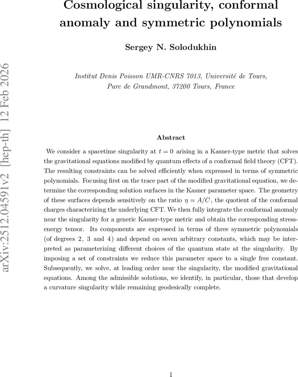 양자 교란이 만든 카시르 특이점 대칭 다항식과 수축 기하학