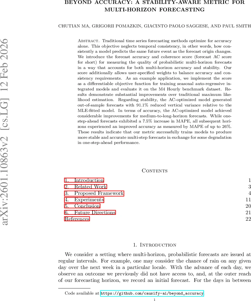 정확성을 넘어 다중예측 안정성을 고려한 새로운 지표