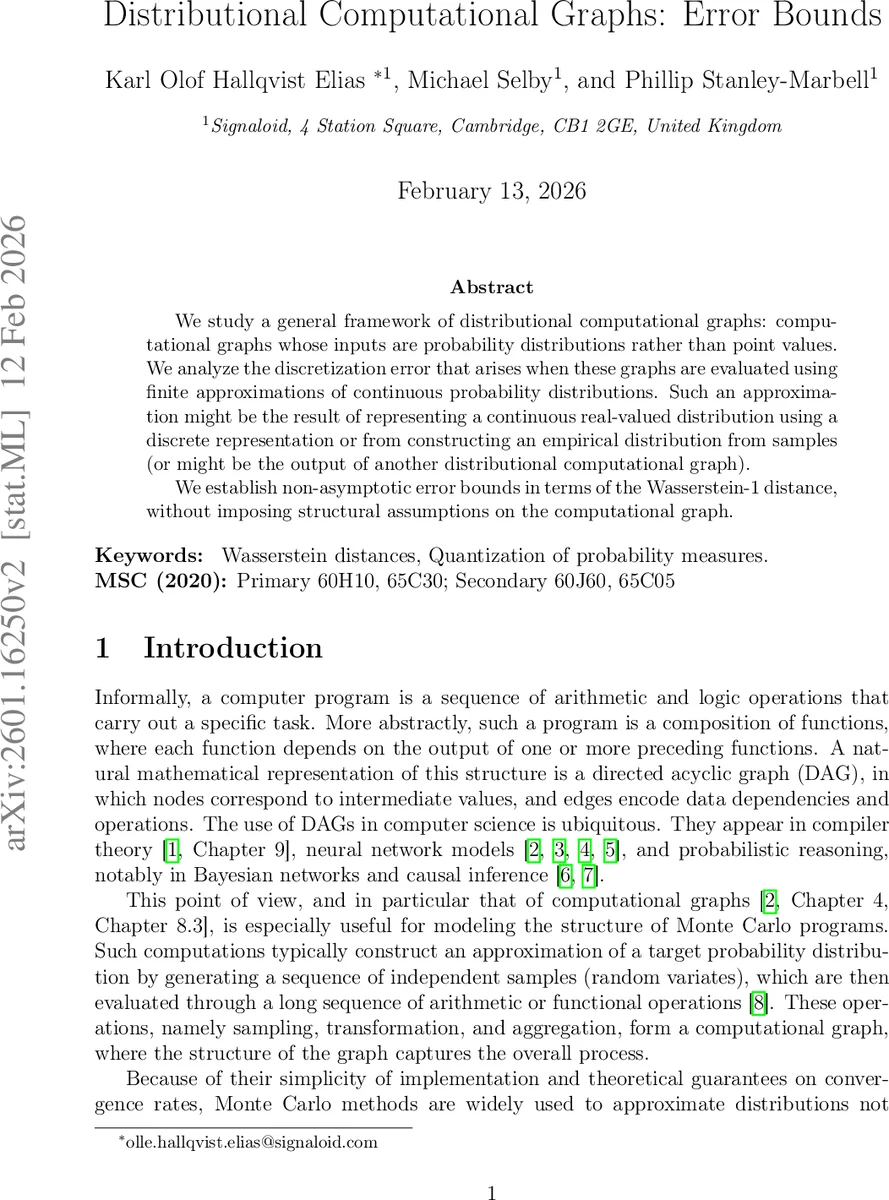 분포형 계산 그래프의 오차 한계