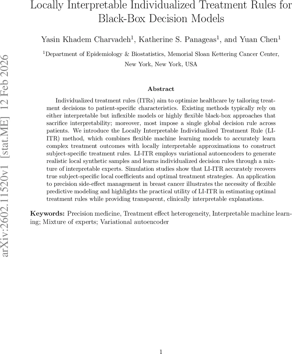 지역별 해석 가능한 개별 치료 규칙