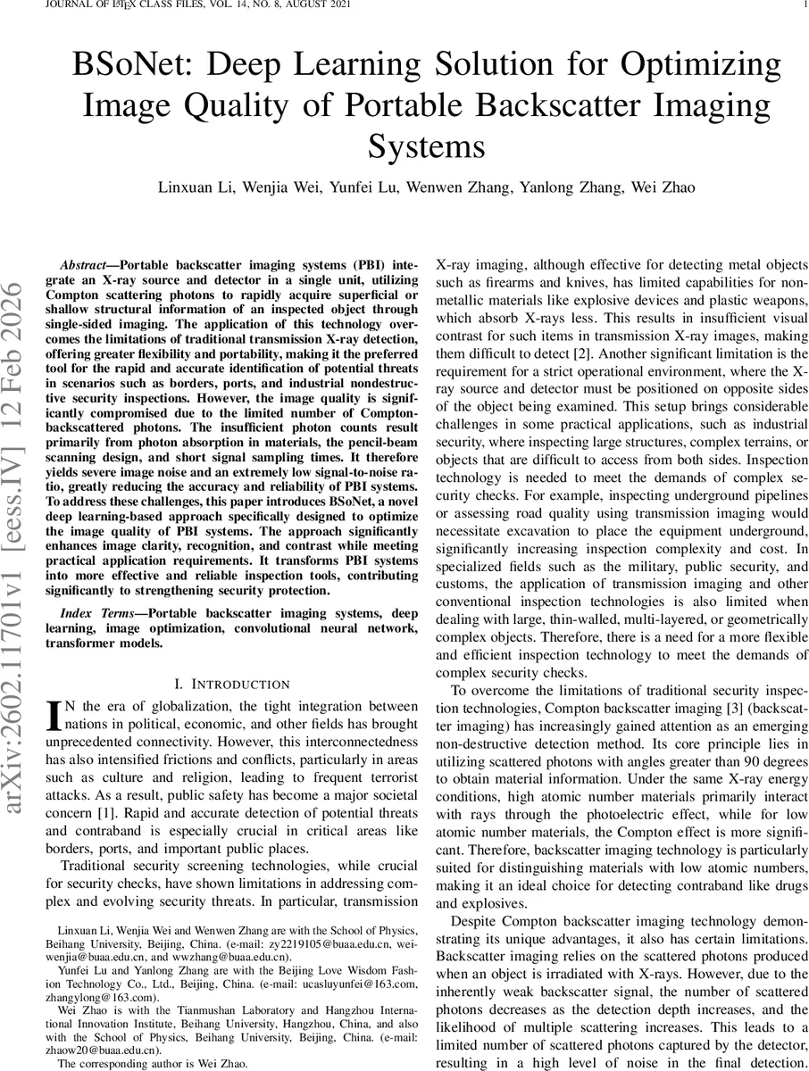 휴대형 백스캐터 영상 시스템을 위한 딥러닝 이미지 품질 최적화 BSoNet