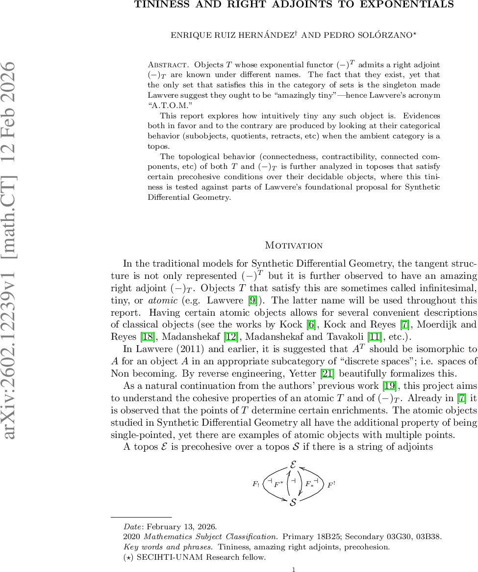 원자 객체와 지수함수의 오른쪽 왼쪽 adjoint: “아주 작은” 존재들의 탐구