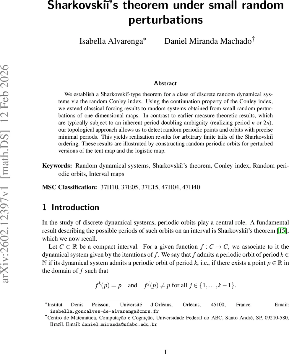 작은 무작위 교란 하에서 샤크오프스키 정리의 확장