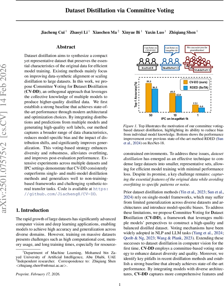 위원회 투표 기반 데이터셋 증류