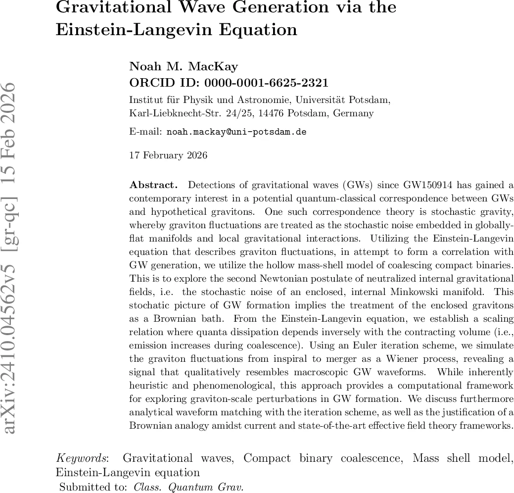 중력파 생성과 아인슈타인‑랑게뱅 방정식의 확률적 접근