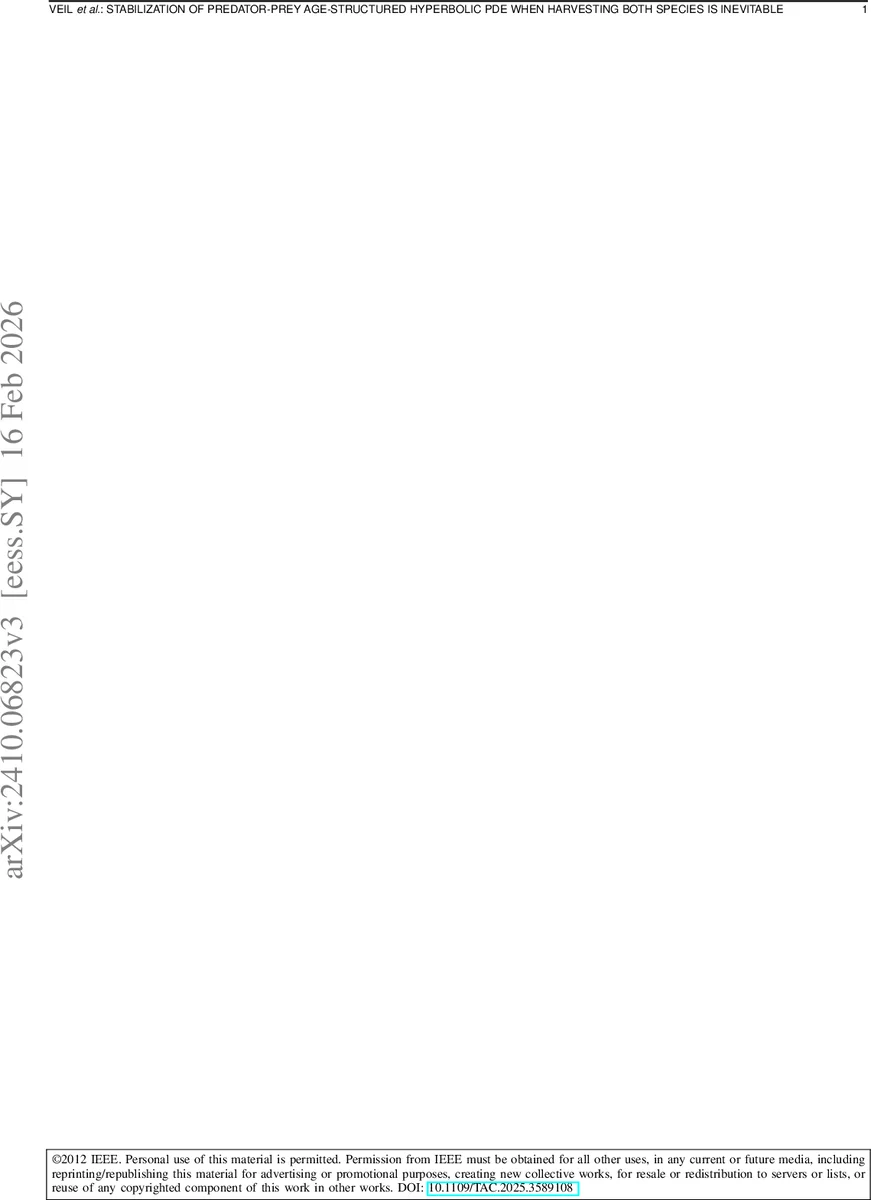 포식‑피식 연령구조 하이퍼볼릭 PDE의 수확 기반 안정화 설계