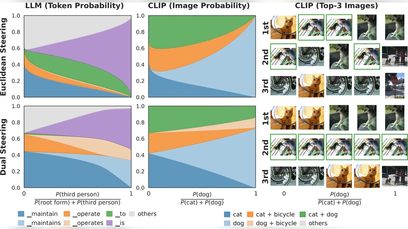 소프트맥스 정보기하학: 의미 탐색과 조정