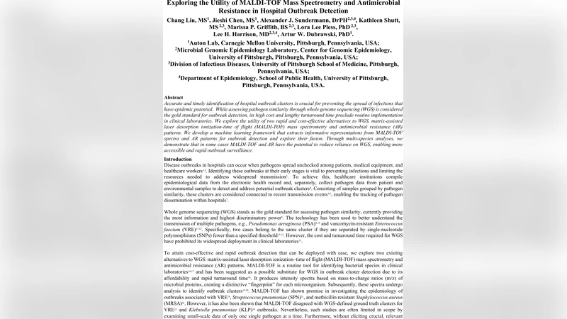 MALDI‑TOF와 항생제 내성 활용 병원 감염군 탐지 연구