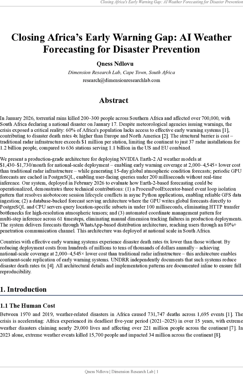 AI 날씨예보로 아프리카 조기경보 격차 해소