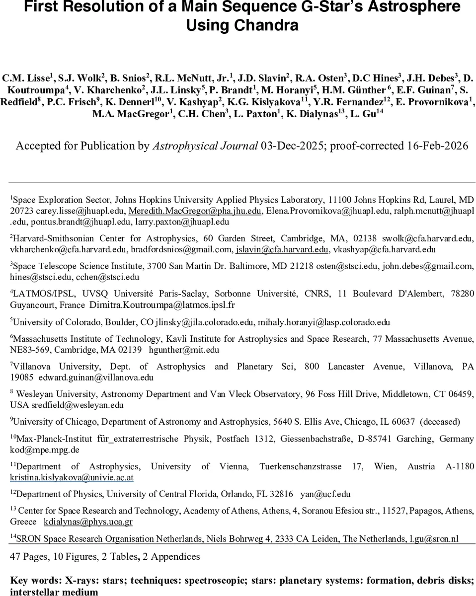 청색왜성 HD 61005의 천체풍과 성간 매질 충돌에 의한 X레이 아스트로스피어 최초 해상도