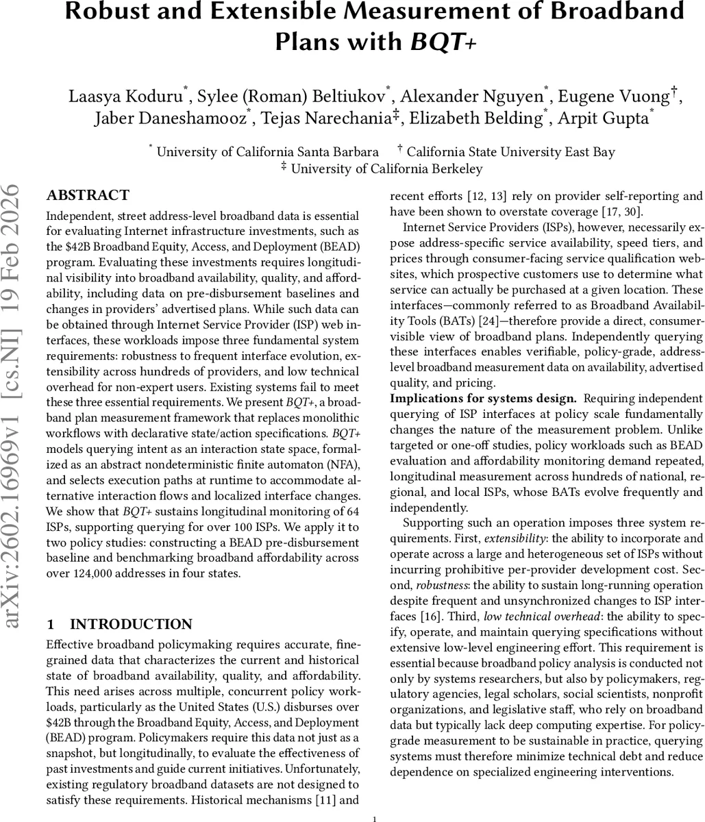 광대역 플랜 측정을 위한 견고하고 확장 가능한 BQT+ 프레임워크