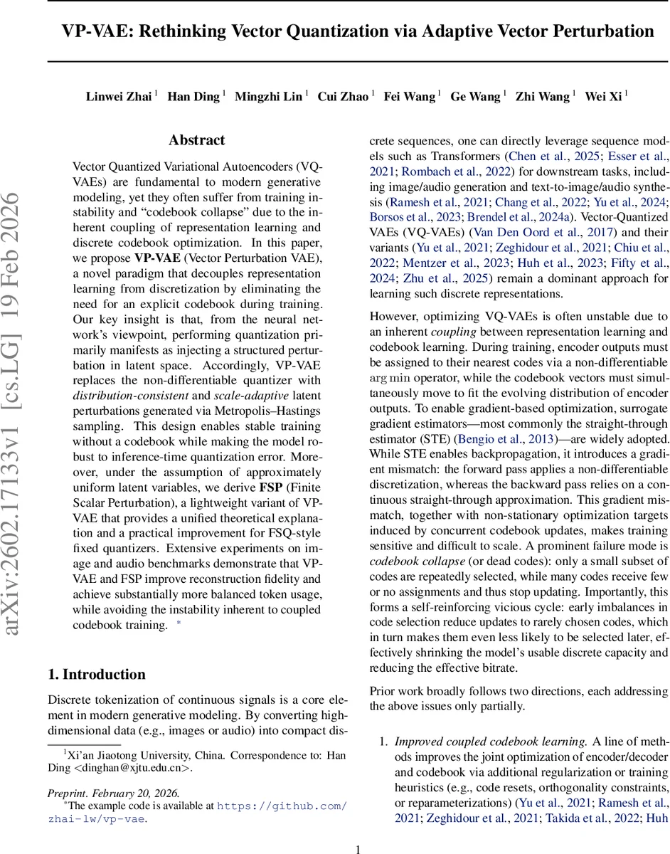 벡터 양자화의 새로운 패러다임 적응형 벡터 교란 VAE