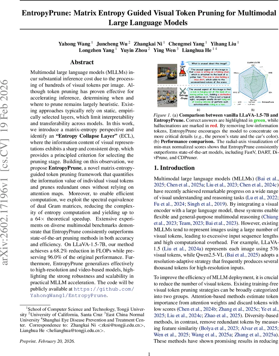 엔트로피 기반 시각 토큰 프루닝