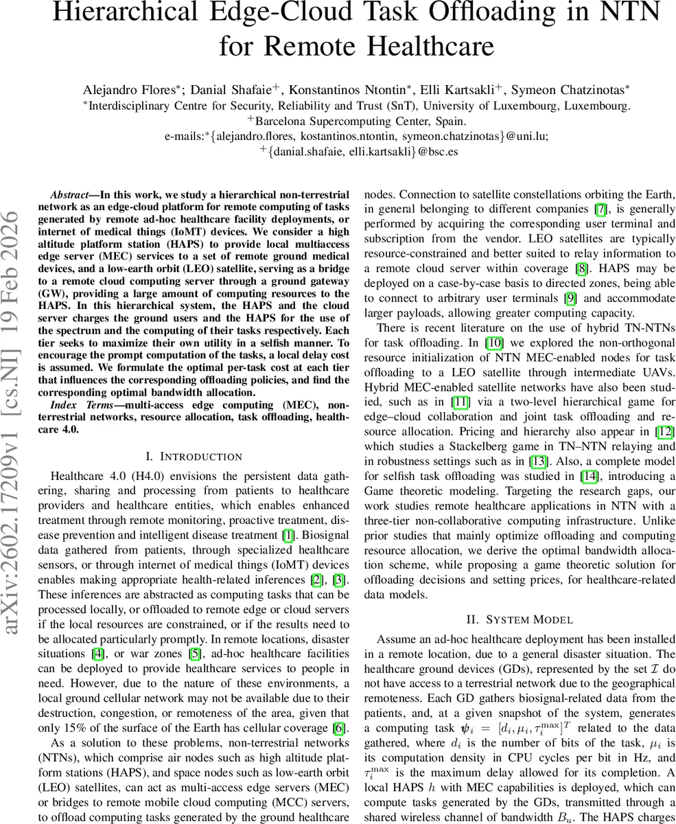 비상 의료를 위한 고도 플랫폼·위성 연계 엣지‑클라우드 오프로드 최적화