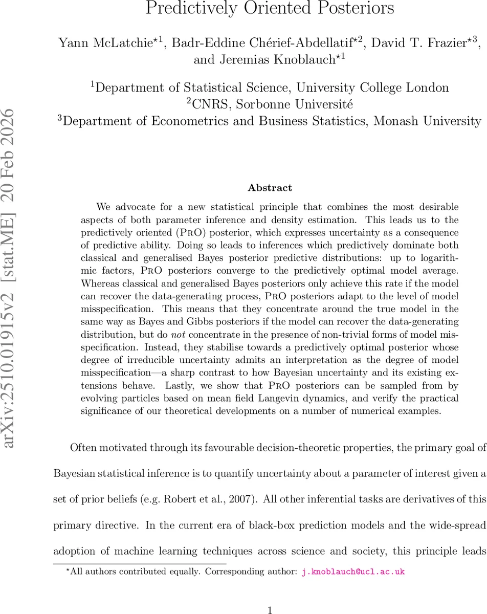 예측 중심 사후분포와 모델 불일치 적응