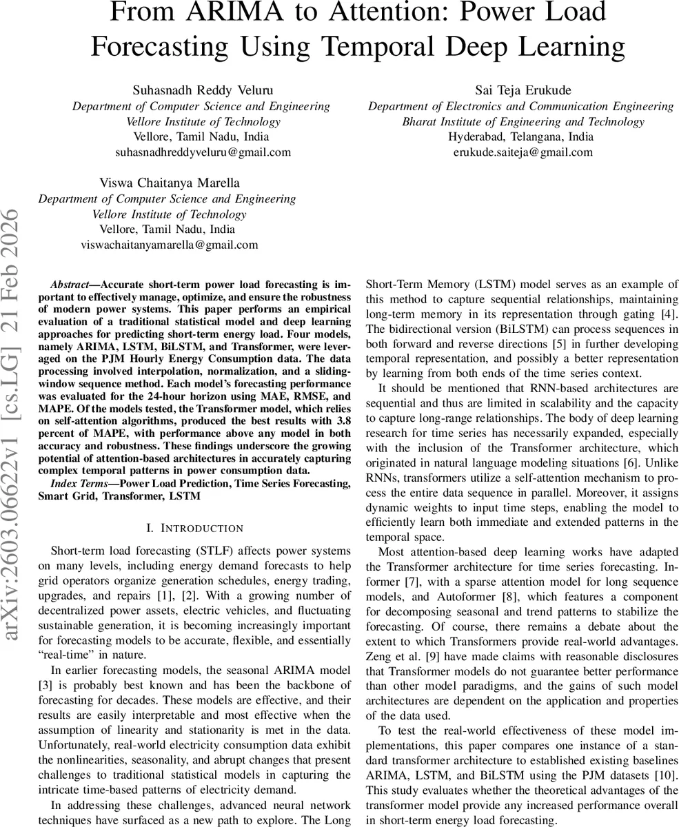시계열 딥러닝을 활용한 전력 부하 예측: ARIMA에서 트랜스포머까지