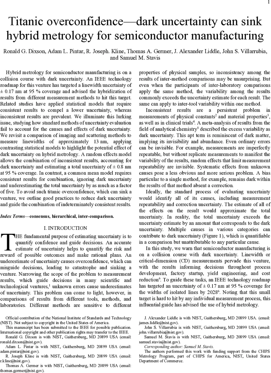 다크 불확실성, 하이브리드 메트롤로지를 뒤흔들다