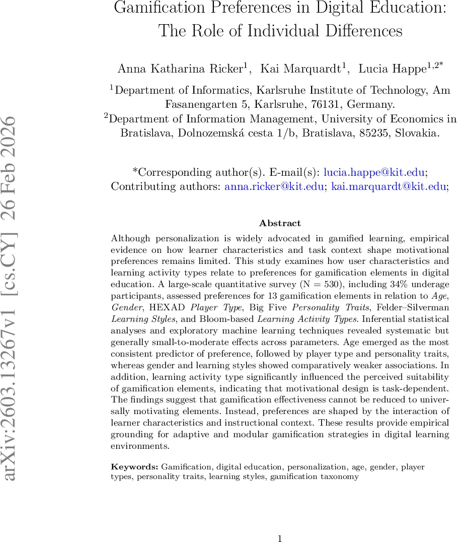 학습자 특성과 과제 유형에 따른 게임화 요소 선호도 종합 분석