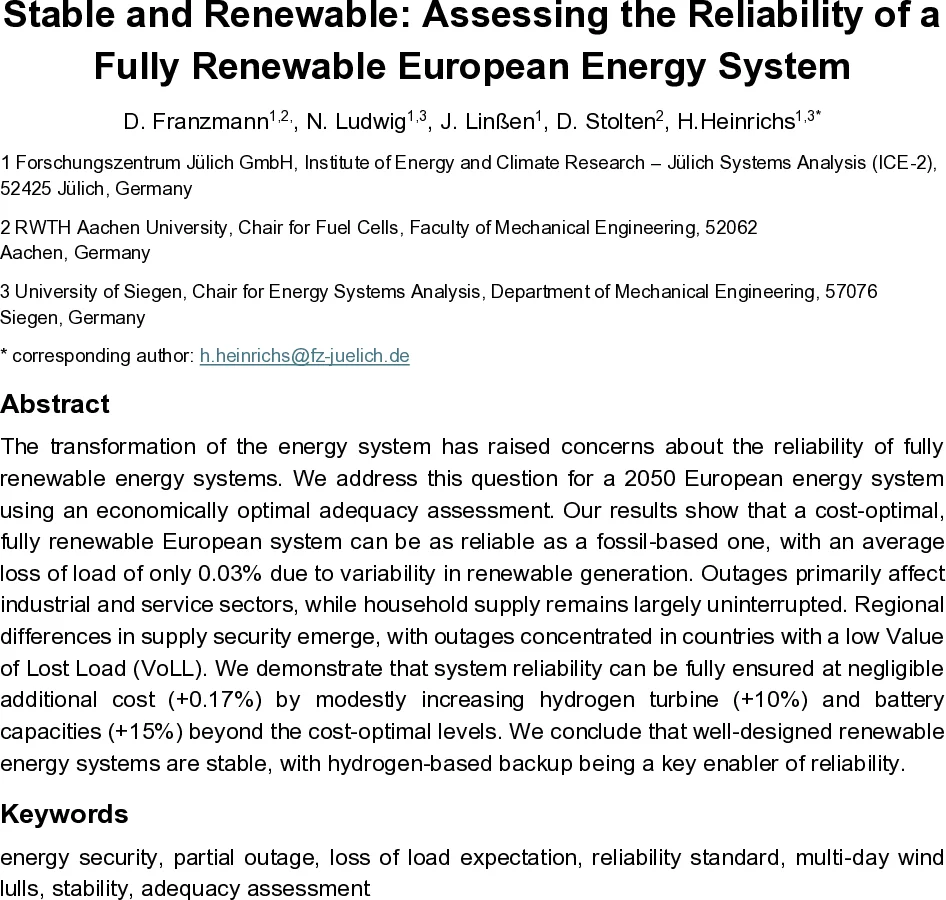 완전 재생 유럽 전력망, 안정성은 어떻게 확보될까