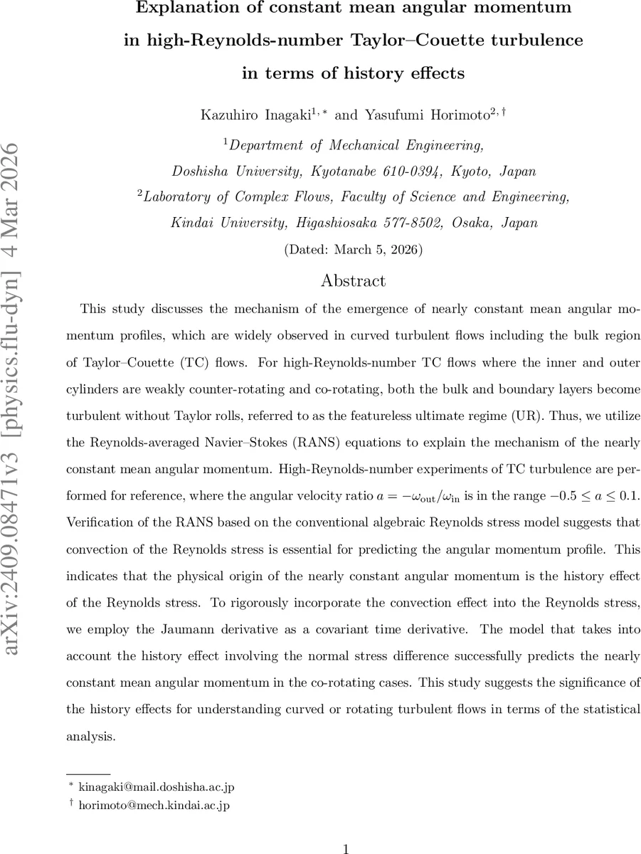 역학적 기억이 만든 일정 각운동량
