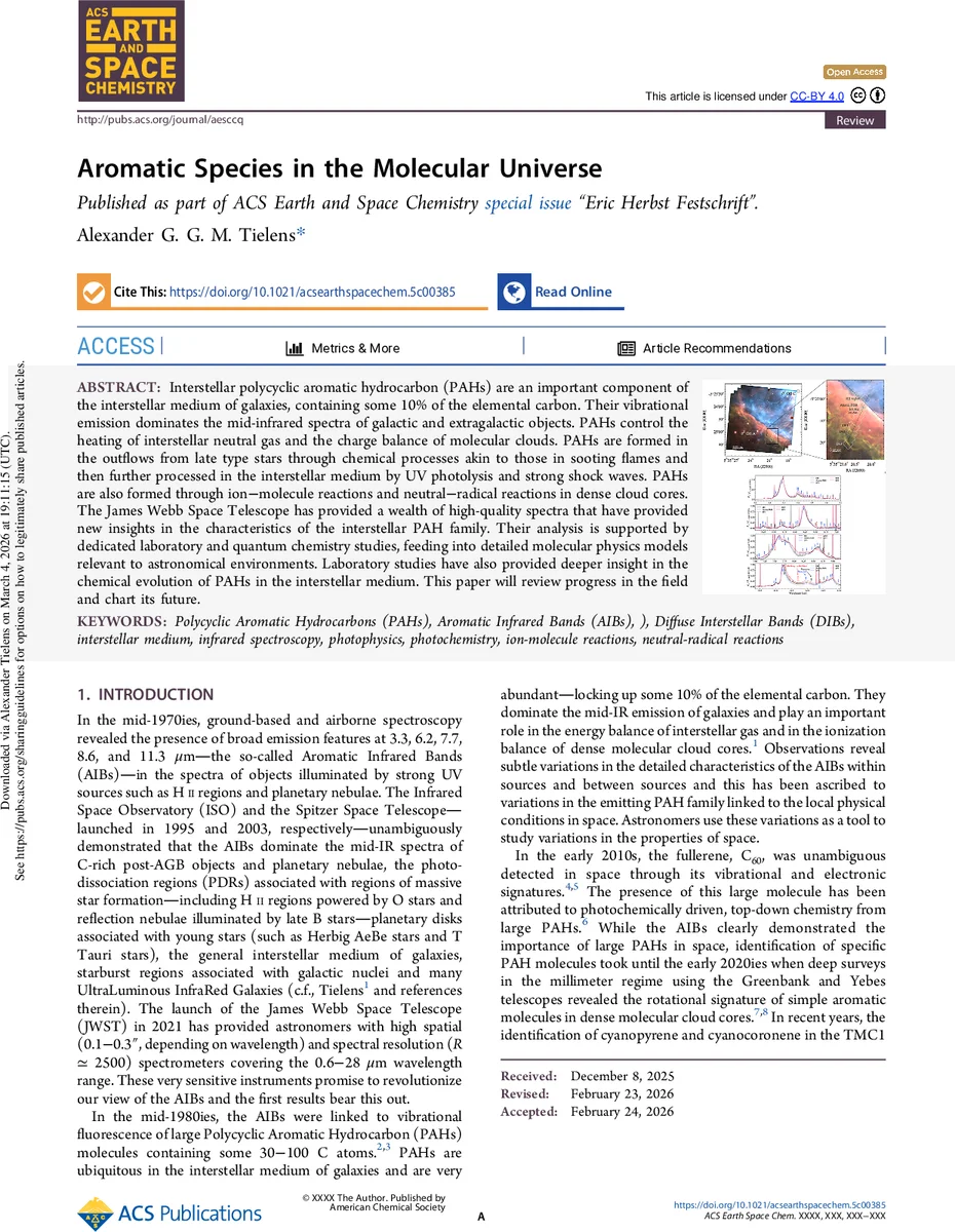 우주 분자계의 향연: PAH와 JWST가 밝힌 새로운 화학 풍경