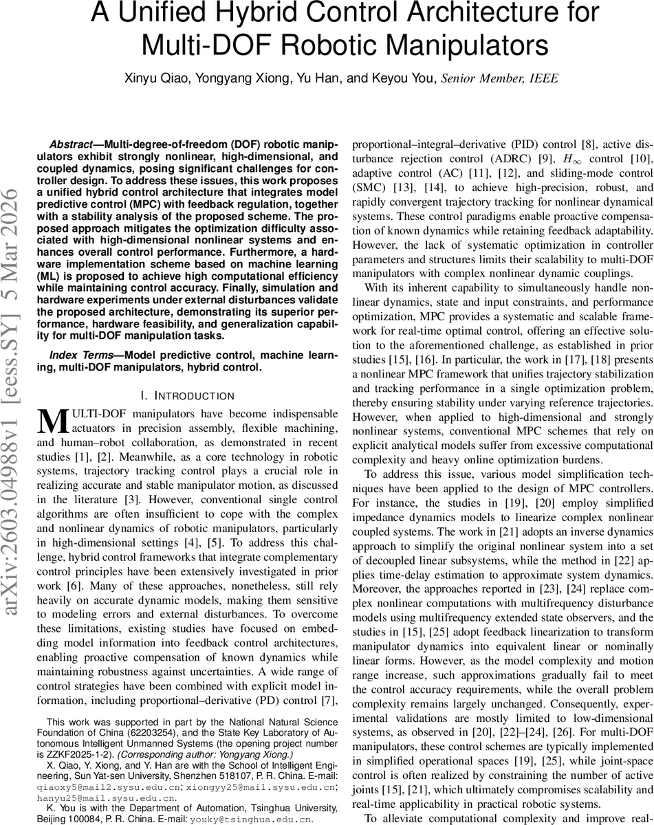 다중 자유도 로봇 조작기를 위한 통합 하이브리드 제어 아키텍처