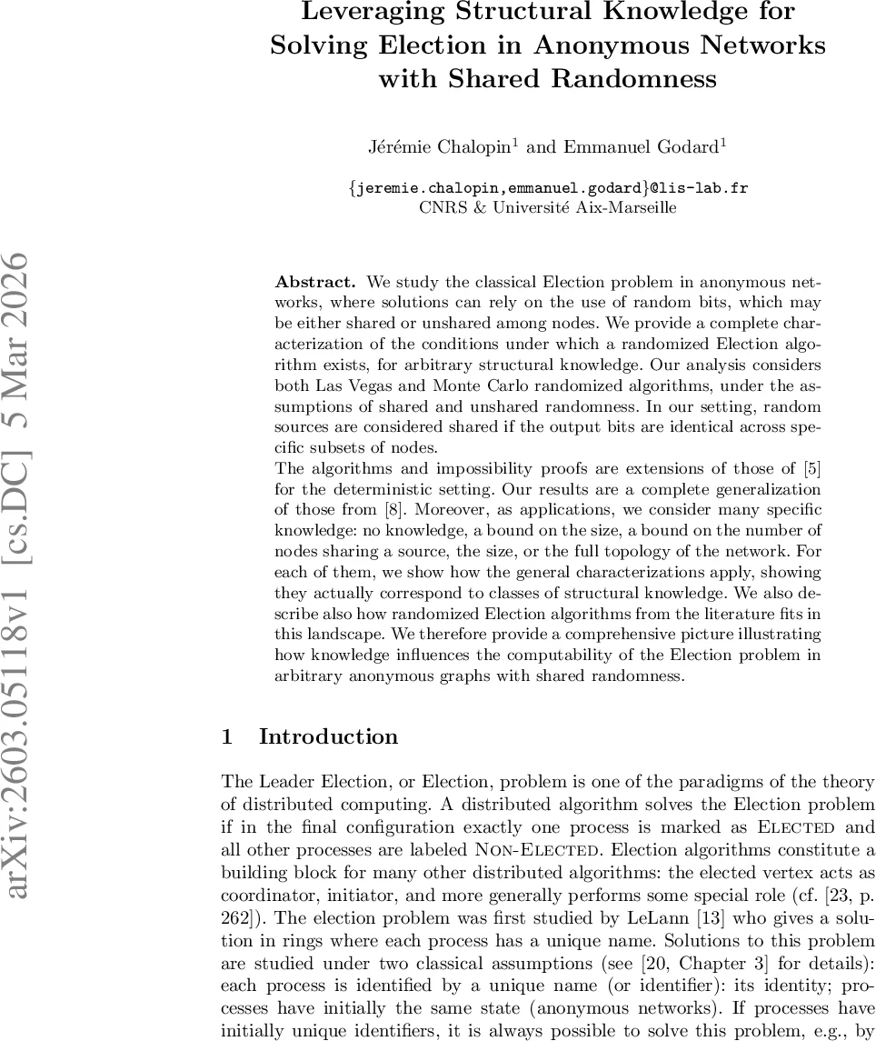 공유 무작위성을 활용한 익명 네트워크 선거 문제의 구조적 지식 분석