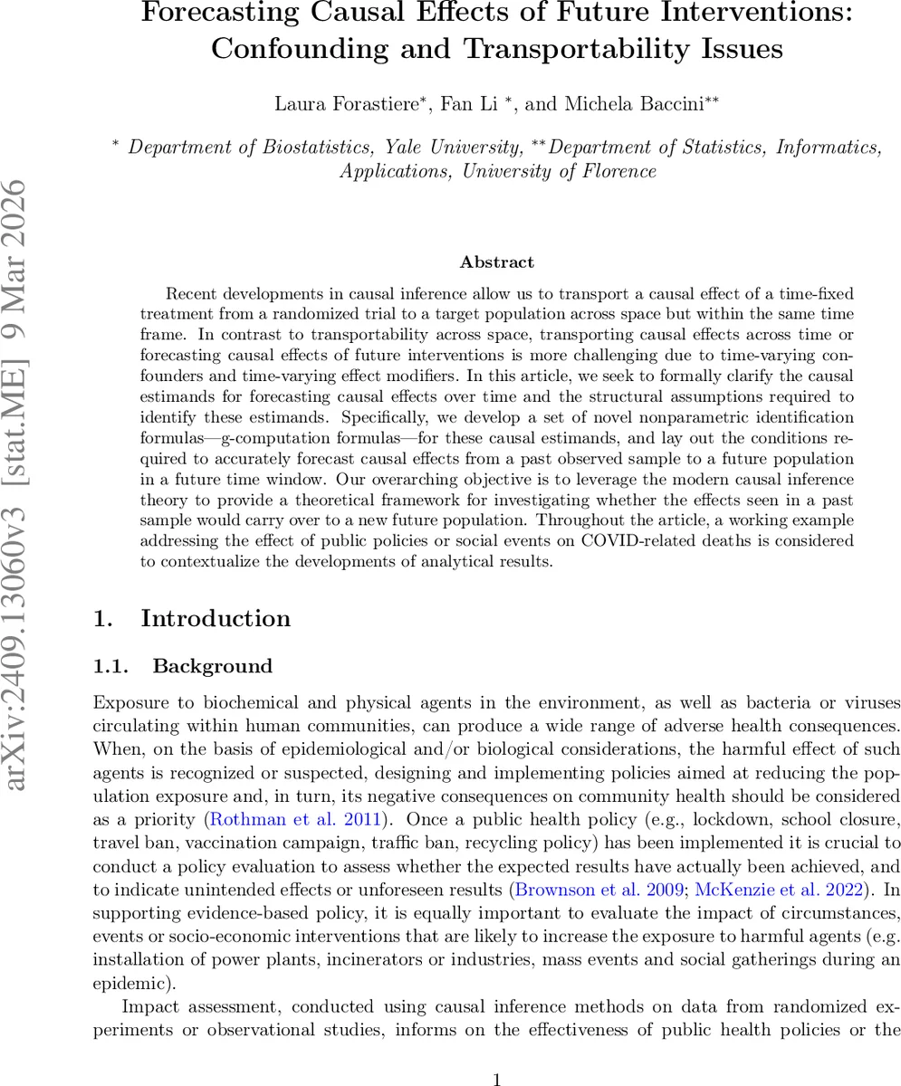 미래 개입 효과 예측을 위한 인과 추정과 전이 가능성