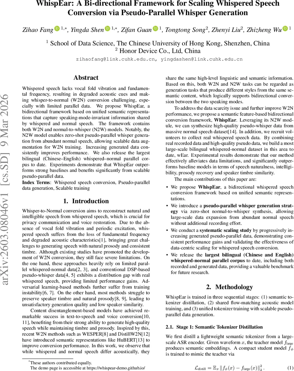 WhispEar 양방향 속삭임 음성 변환과 대규모 의사병렬 데이터 활용