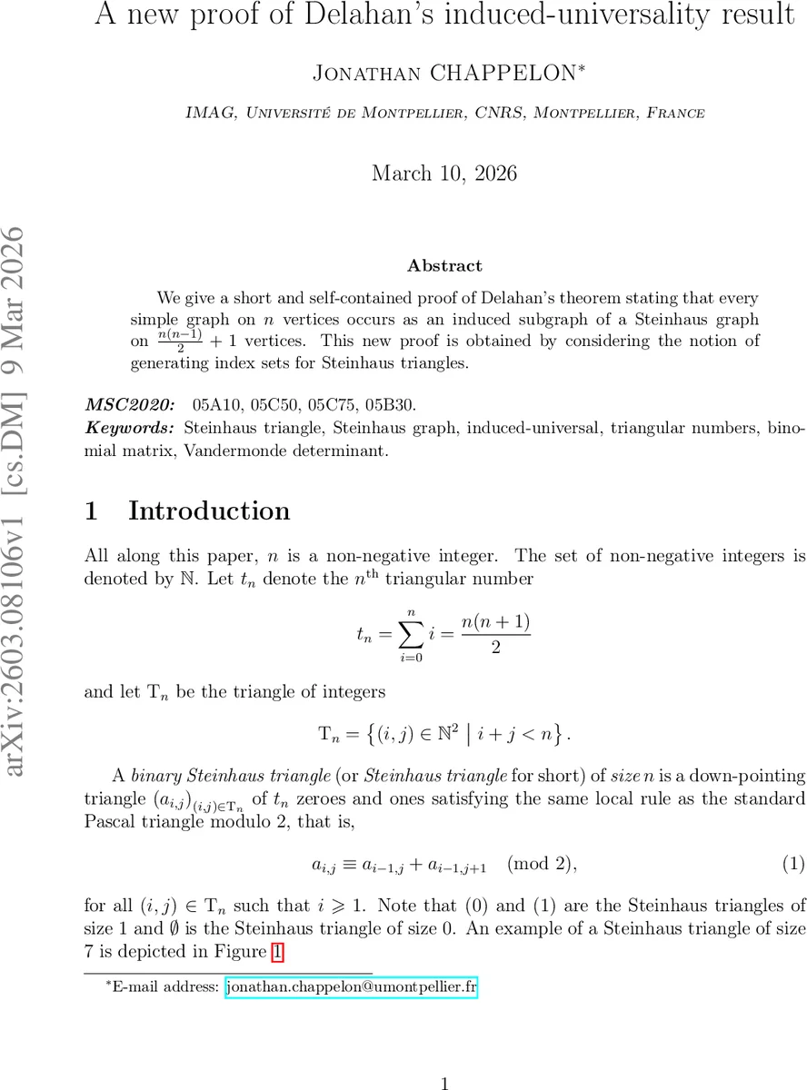 스테인하우스 그래프의 유도보편성 새로운 증명