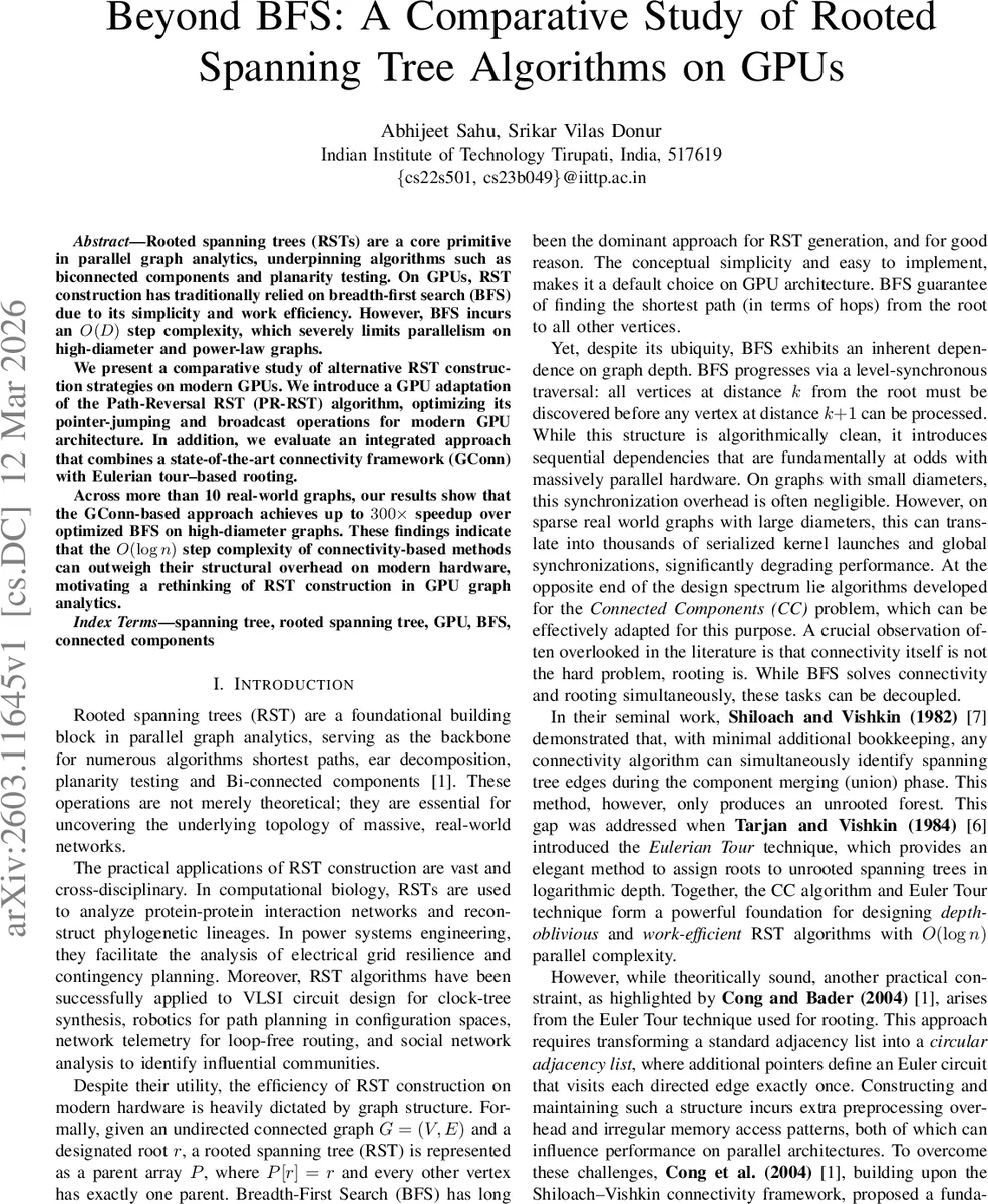 GPU에서 루트 스패닝 트리 구축을 넘어선 새로운 접근법