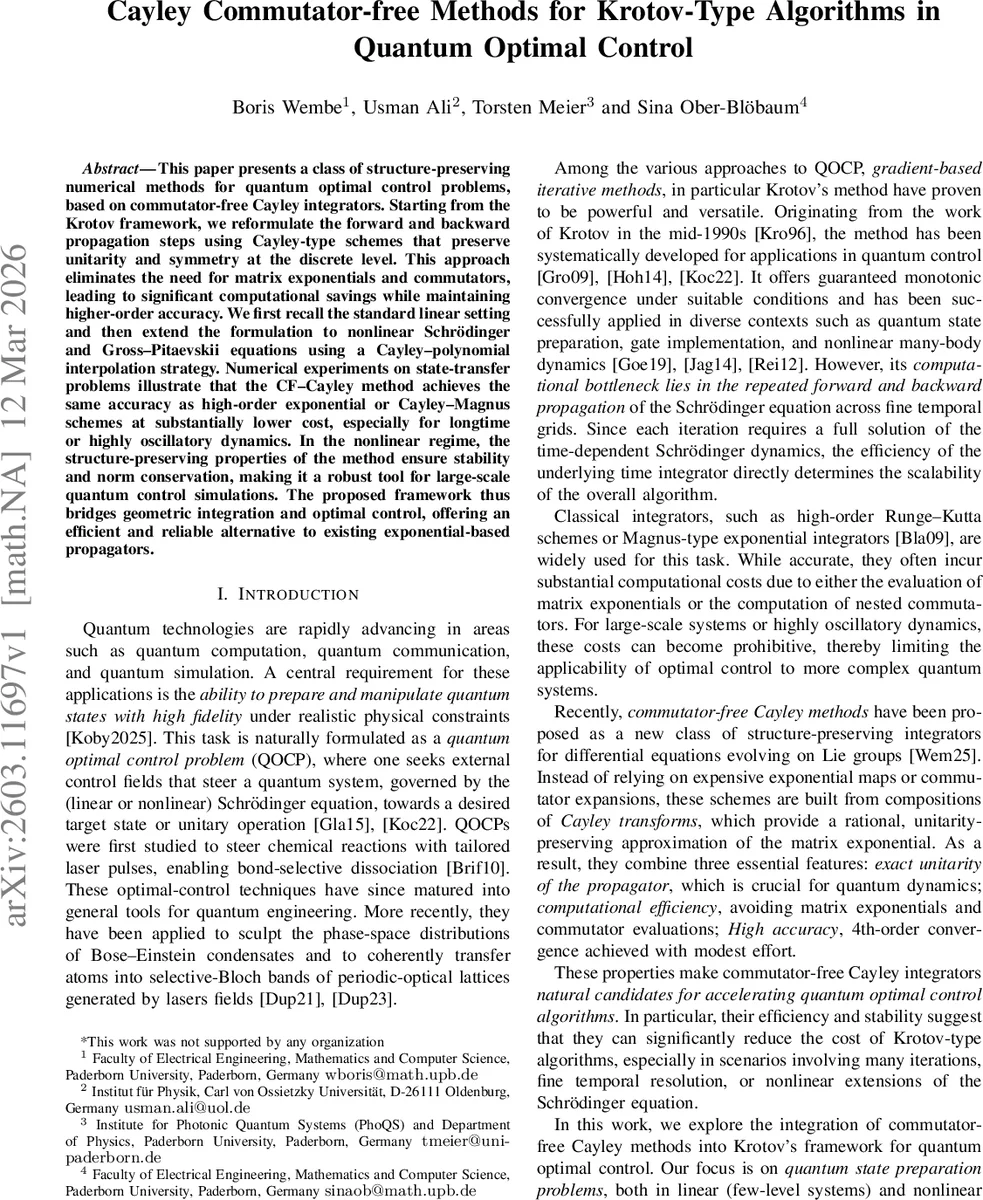 양자 최적 제어를 위한 커뮤테이터 프리 켈리 방법