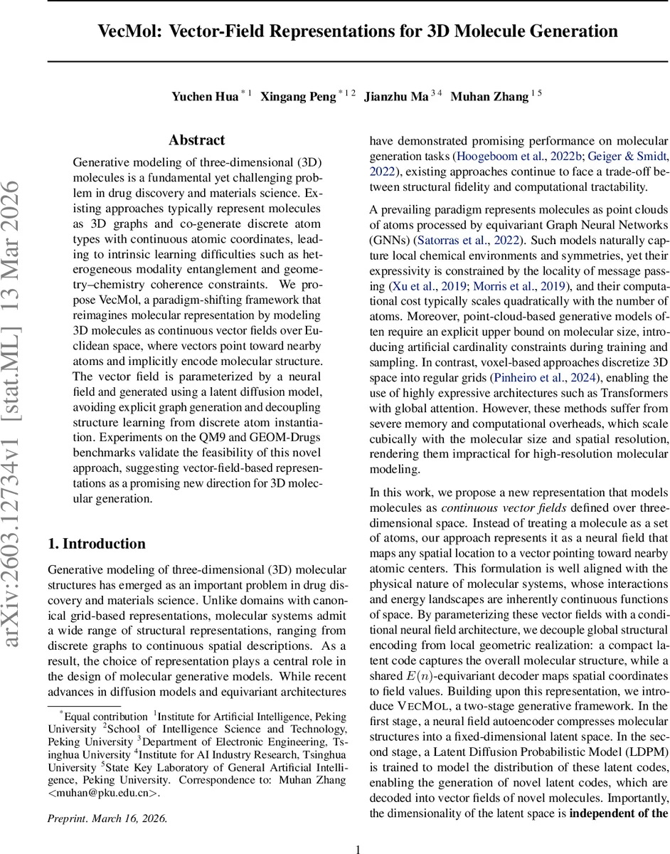 벡터 필드 기반 3D 분자 생성
