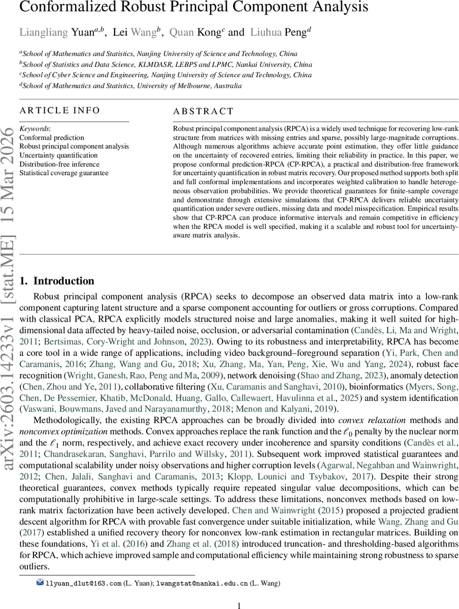컨포멀리제이션 기반 강건 주성분 분석