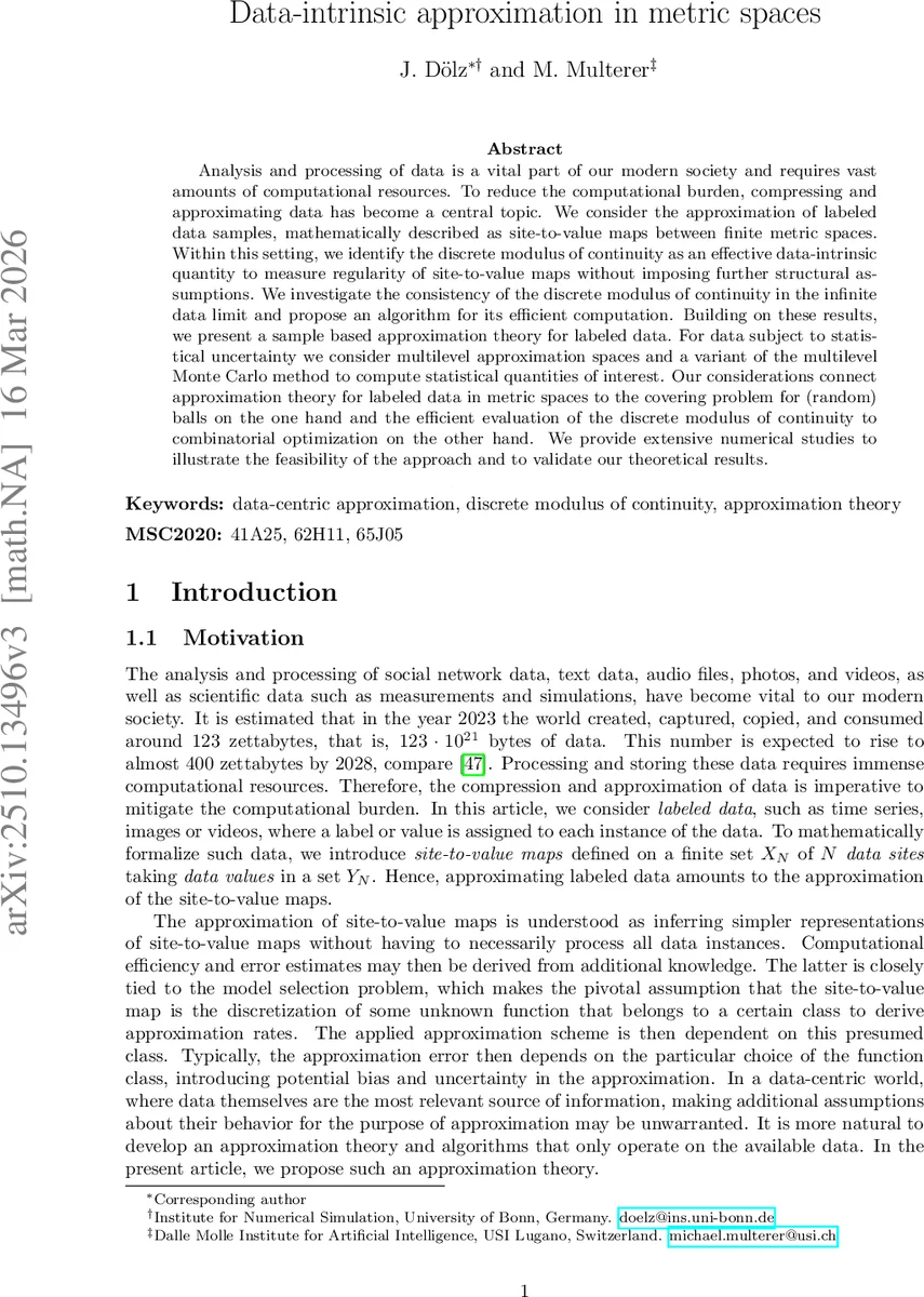 데이터 내재적 근사와 이산 연속성 모듈러스