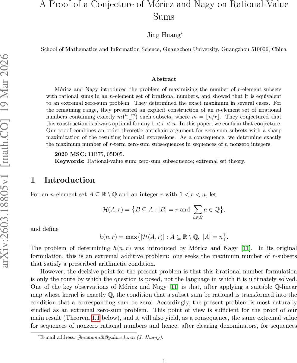 모리츠·나기 추측 완전 증명: 유리합 부분집합의 최댓값 규명